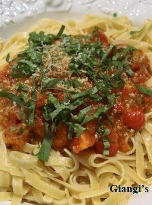 linguine with spring tomaotes sauce