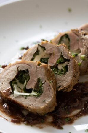 arugula stuffed PORK tenderloin