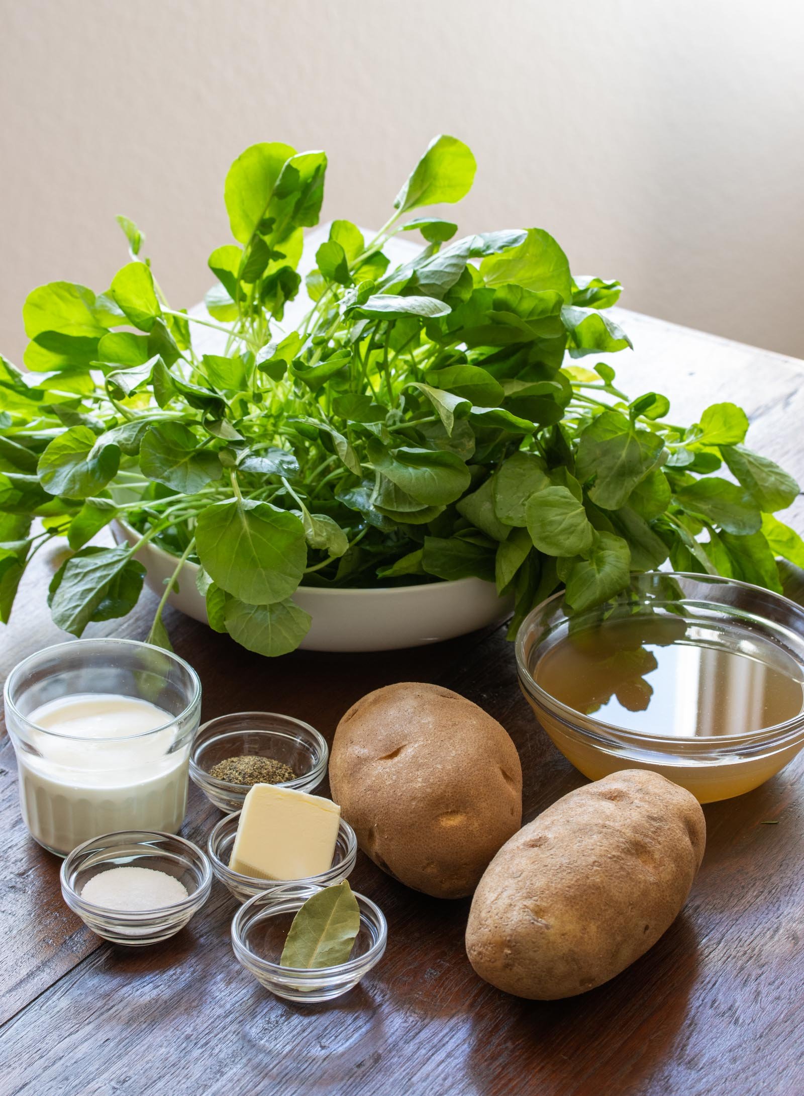 Creamy Watercress Soup ingredients