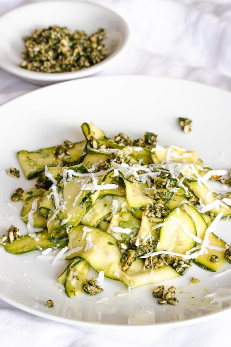 Zucchini Salad With Avocado, Pepita Parsley Gremolata